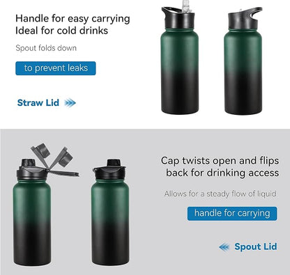 VEGOND 32 oz Insulated Water Bottle Stainless Steel Metal Water Bottles - Image 5