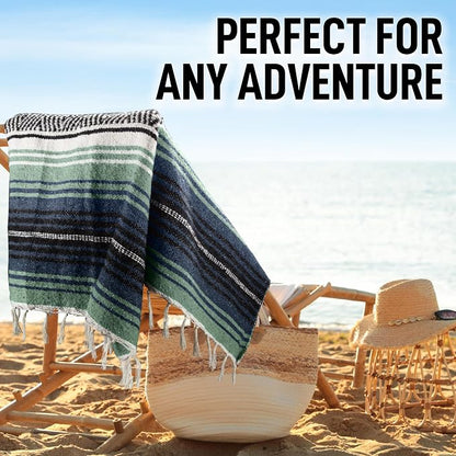 Hydration Nation Authentic Large Handwoven Mexican Blanket - Image 5