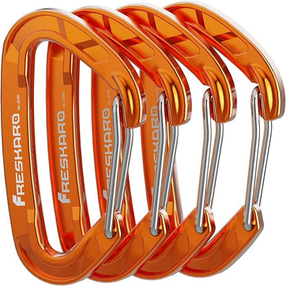 FresKaro 15kN-3372lbs Heavy Duty Wiregate Carabiners, Reliable Time-Tested by FresKaro