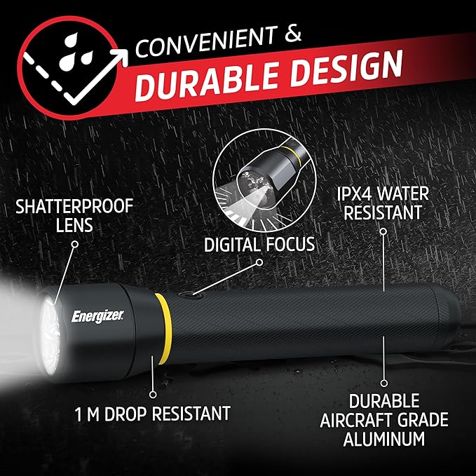 Energizer LED Flashlight Vision PRO, Ultra Bright 1000+ Lumens, IPX4 Water - Image 3