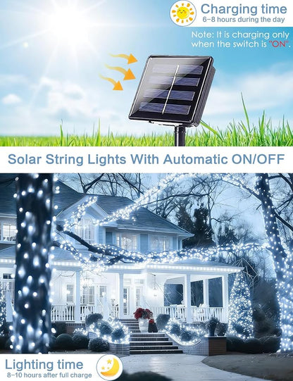 Solar String Lights Outdoor, 2 Pack 144FT 400 LED Solar Twinkle Lights - Image 4