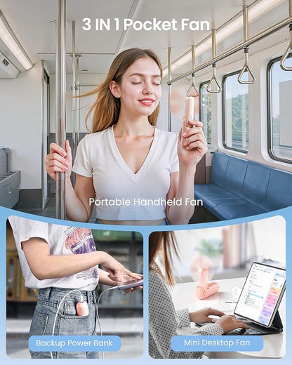 Gaiatop Portable Handheld Fan, 3 in 1 Mini Fan Handheld, Foldable Personal Fans - Image 5
