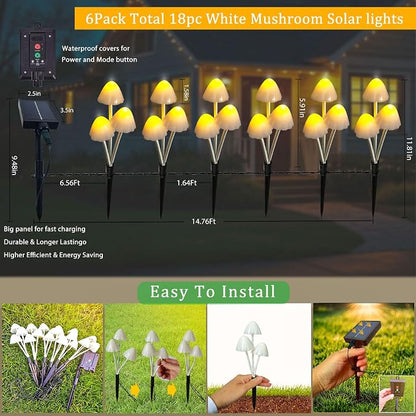 Solar Mushroom Lights for Outside, Unique Mushroom Garden Decor Gifts, Cute - Image 5