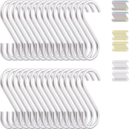 Evanda S Hooks for Hanging Pack of 30, Heavy Duty Stainless Steel Metal Mutil by Evanda