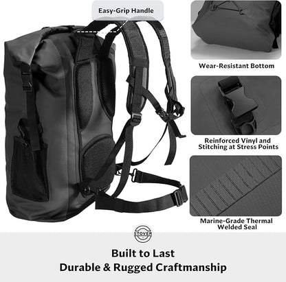 STOVER 5/10/25/30/40/55L Waterproof Dry Bag- Roll-Top Backpack w/Phone Case- - Image 4