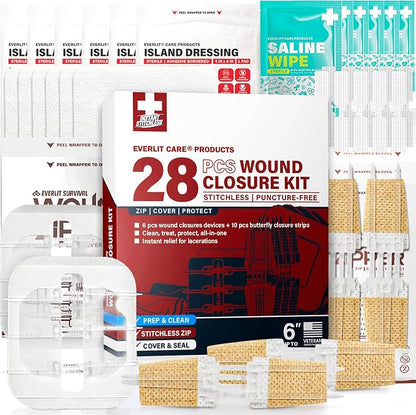 EVERLIT CARE Wound Closure Kit | 28 Pcs All-in-One First Aid by Unknown