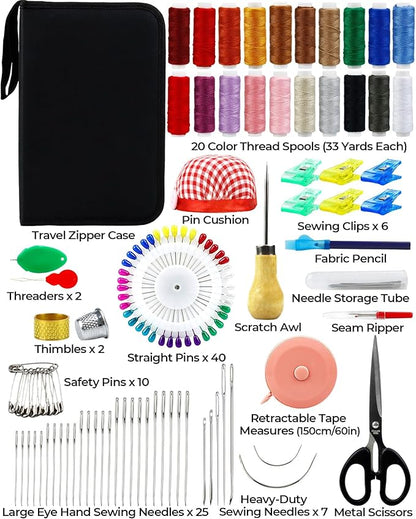 PLANTIONAL Heavy Duty Sewing Kit: 120pcs Needle and Thread Kit 20 Color - Image 2