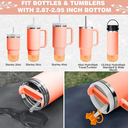 9PCS Orange for Stanley Cup Accessories Set Bling Initials Bow Charms for - Image 4