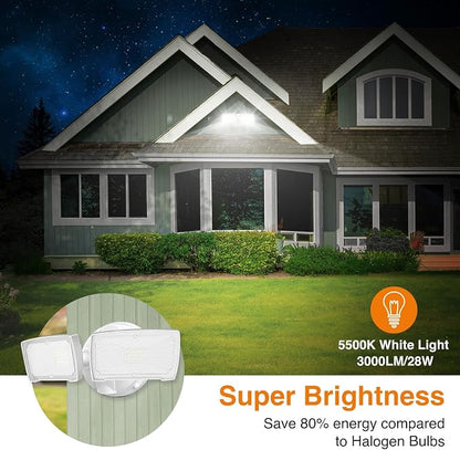 LEPOWER 2 Pack 28W 3000LM ‌LED Security Flood Light‌ ‌Outdoor‌, Switch - Image 3