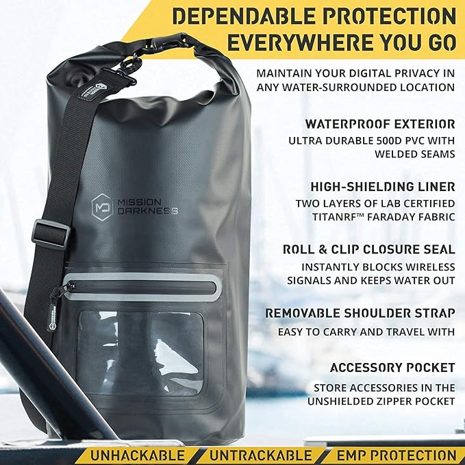 Mission Darkness Dry Shield Faraday Tote 15L // Waterproof Dry Bag - Image 4