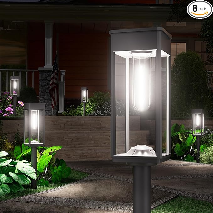 NEWMESSI 8 Pack Bright Solar Pathway Lights, IP65 Waterproof Outdoor Garden by NEWMESSI