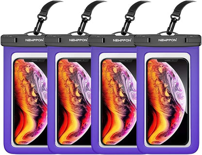 4 Pack 8.5“ Waterproof Cell Phone Pouch by Newppon