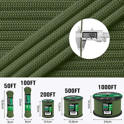 Paracord Rope 550 lb - 200ft 5/32" Parachute Cord 4MM 7-Strand para Cord - - Image 5