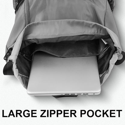 Drawstring Backpack with Mesh Pockets String Gym Bag Sackpack Sandproof Water - Image 5