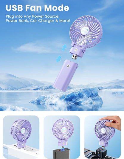 HandFan 5200mAh Handheld Fan Rechargeable, 20H Runtime Hand Fan, 3 Speeds - Image 7