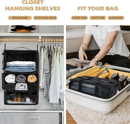 Surblue Hanging Shelves Travel Storage Bag Compression Packing Cube - Image 2