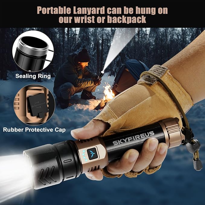 SKYFIRE Rechargeable Flashlights High Lumens, 10000mAh Super Bright Flashlight - Image 8