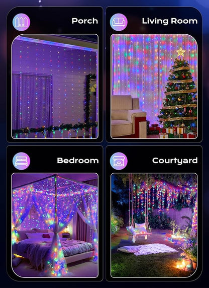 Brightown 300 LED Fairy Curtain Lights, Curtain String Lights, USB Plug in 8 - Image 7