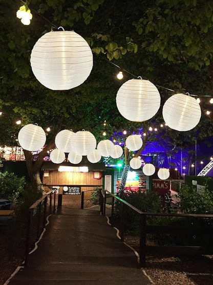 Lantern String Lights Outdoor, 27.5FT White Lantern String Lights Plug in - Image 8