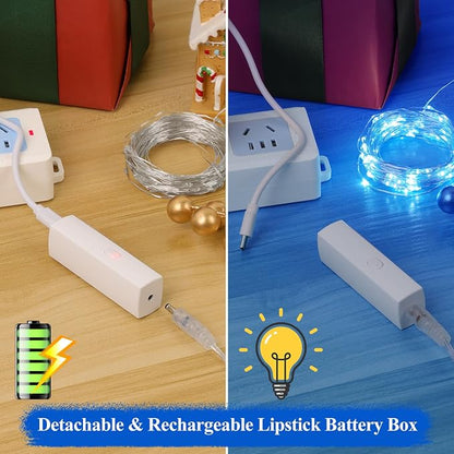 Lakumu LED String Lights Battery Operated, Mini Rechargeable Fairy Lights - Image 3