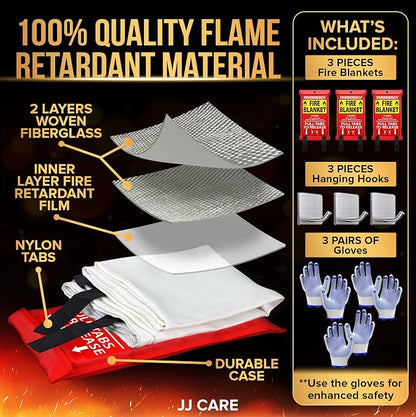 JJ CARE Fire Blanket – 3 Packs - Image 2