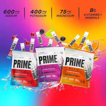 Prime Rapid Rehydration Electrolyte Powder Sticks, Ocean Cherry, Sugar Free - Image 4