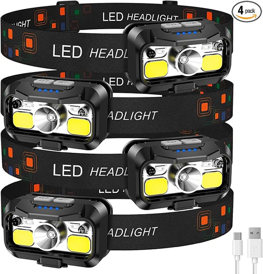 LHKNL Headlamp Rechargeable, Lumen Super Bright Motion Sensor Head Lamp by LHKNLHOME