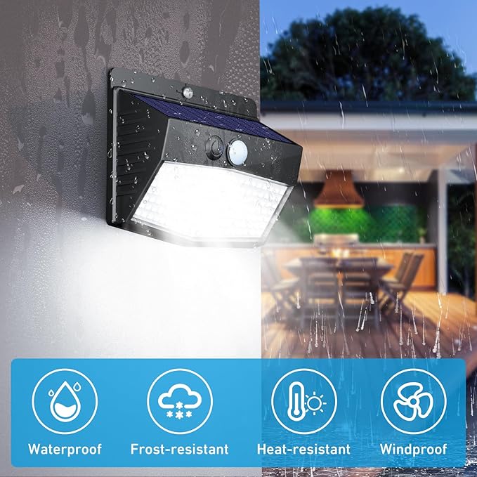 Peasur Solar Lights Outdoor Motion Sensor Solar Security Lights Waterproof - Image 4