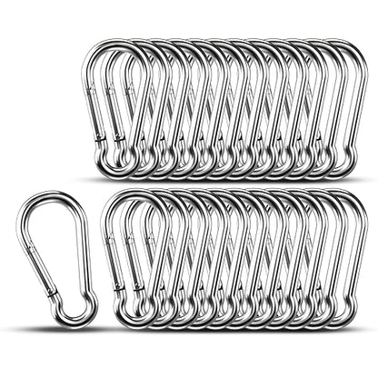 Small Carabiner Clip Hooks, 304 Stainless Steel Spring Snap Hook Fits Camping by KINLINK