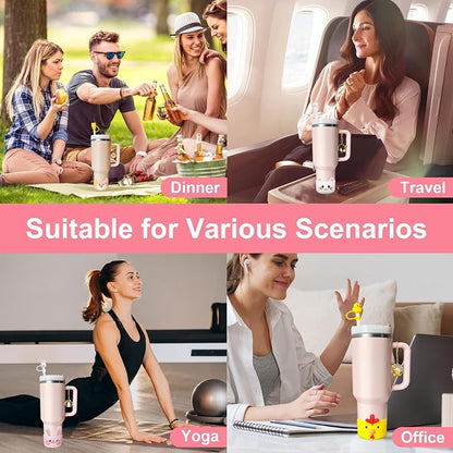 Silicone Cup Boot for Stanley 40oz Tumbler, Chicken Straw Cover Bow Bottom - Image 2