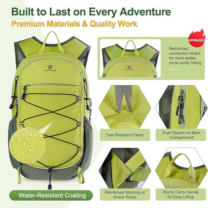 BECOJADDE Hiking Backpack 20L Small Backpack Packable Day pack Water Resistant - Image 4