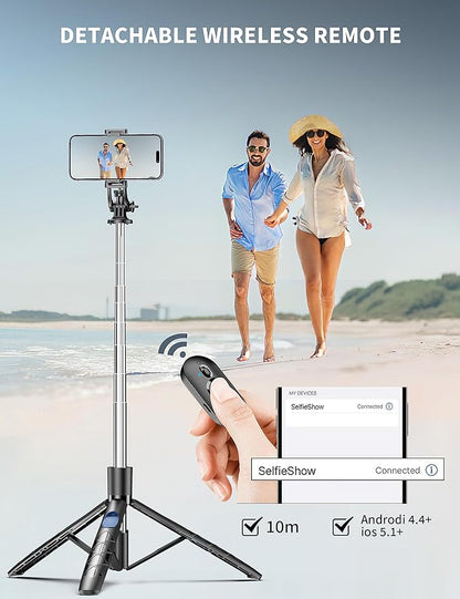 71" Phone Tripod & Selfie Stick, All in One Extendable Cell Phone Tripod - Image 6
