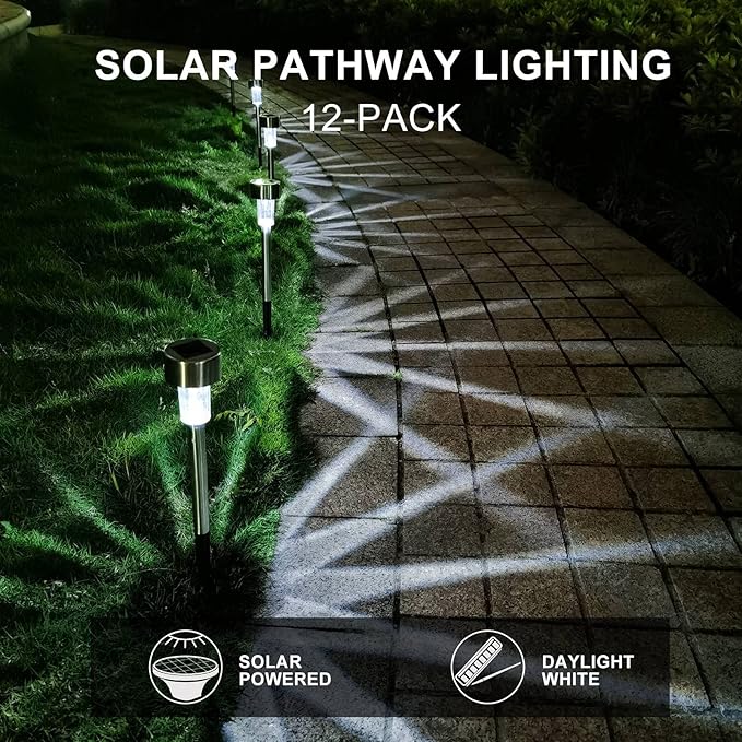 Dream Master Solar Lights Outdoor Waterproof, Stainless Steel LED Landscape - Image 3