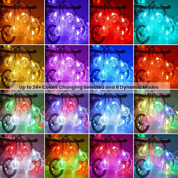 OMIKA Color Changing Indoor String Light USB Plug, 16.5ft 50 LEDs Crystal Globe - Image 2