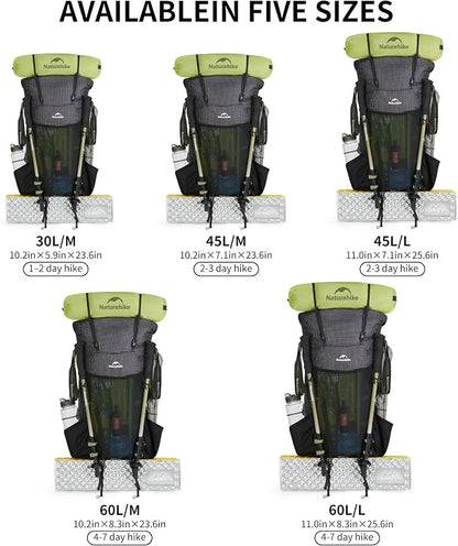 Naturehike 45L Rock 2.0 Upgraded Internal Frame Hiking Backpack - Image 7