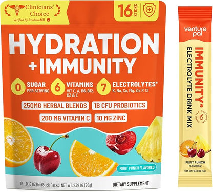Venture Pal 2-in-1 Hydration + Immune Electrolytes Powder Packets by VenturePal