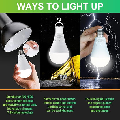 DEBAOBULB6 Pack Rechargeable Emergency Light Bulbs, Battery Powered LED Light - Image 9