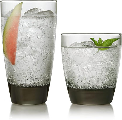 Libbey Classic Rocks and Tumbler Glass Cups Set, Elegant Mixed Drink Glasses Set by Libbey
