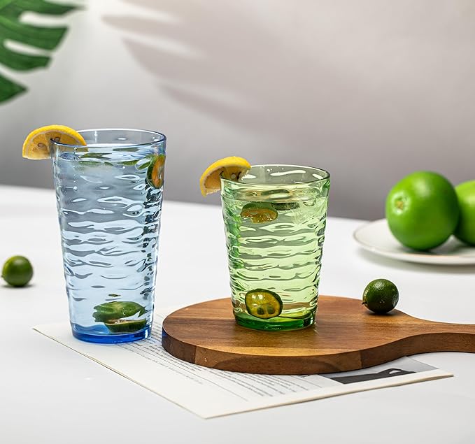 20-ounce Plastic Tumblers, Acrylic Drinking Glasses High-Balls, Shatter-Proof - Image 5