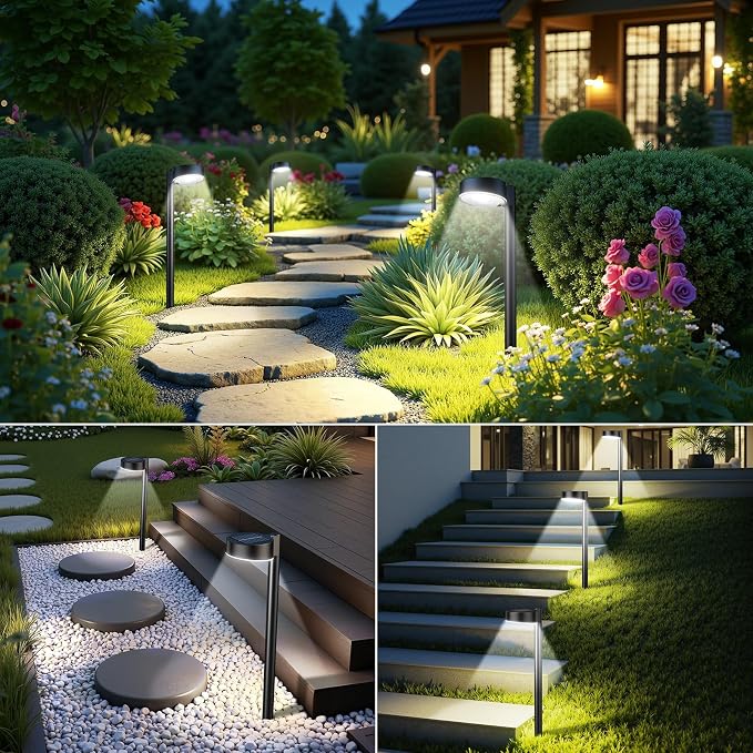 Ahaorigin 8 Pack Solar Pathway Lights Outdoor, 12 Brighter LED Solar Lights - Image 7