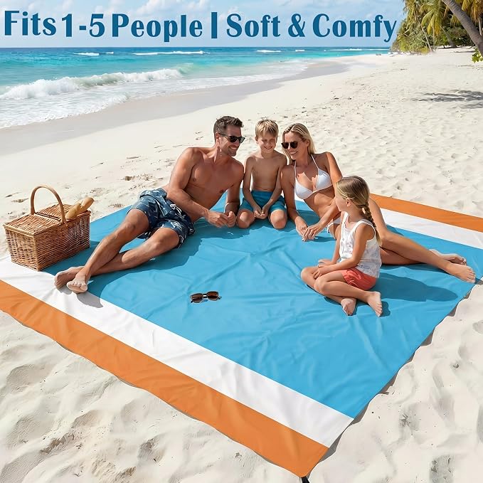 Famstar Beach Blanket Oversized Extra Large78 X 81", Waterproof Sandproof Beach - Image 4