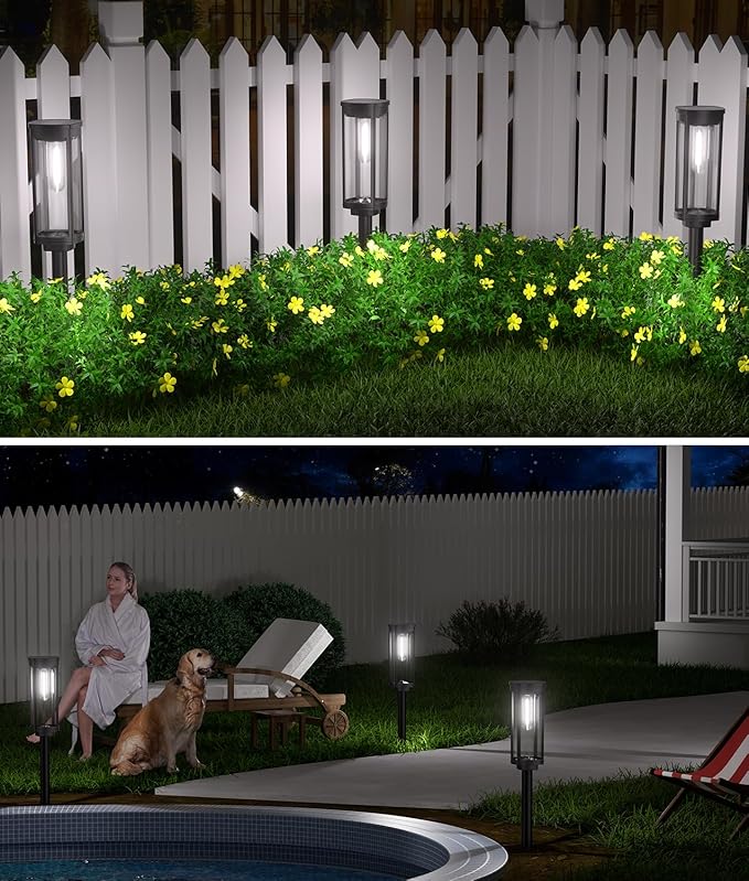 NEWMESSI 6 Pack Solar Pathway Lights Outdoor, Super Brightness IP65 Waterproof - Image 7