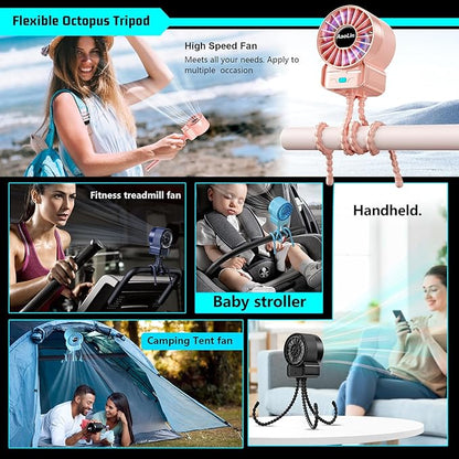 2 Pack Multifunctional Portable Stroller Fan 4 Speed 6600rpm High Speed Usb - Image 6