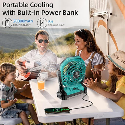 Camping Fan Rechargeable, 20000mAh Battery Powered Portable Fan - Image 6
