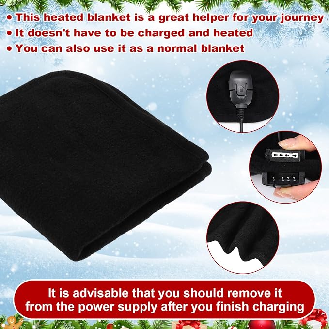 Tuanse 16 x 16 Inches Car Electric Blanket 12 Volt Heated Car Blanket - Image 3