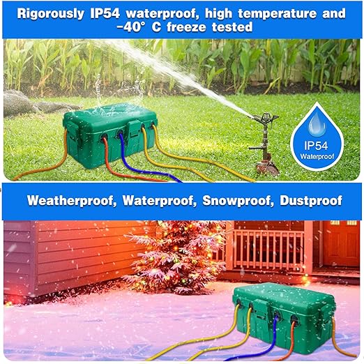 Hrensaw Medium Outdoor Electrical Box, IP54 Waterproof Extension Cord Cover w/6 - Image 5