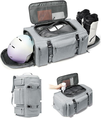 Ski Boot Bag Backpack for Helmet, 70L Waterproof Vacuum Backpack Travel by WEPLAN