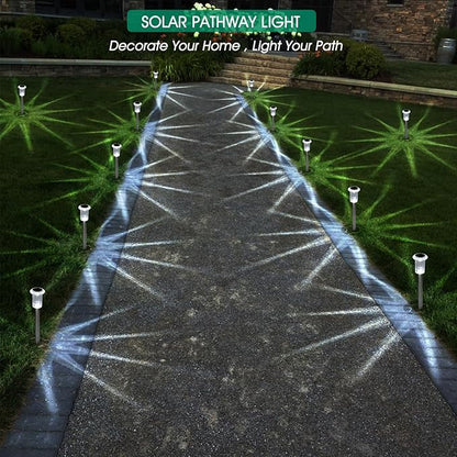 Eyrosa Solar Lights Outdoor, 15 Pack Waterproof Stainless Steel Solar Stake - Image 4