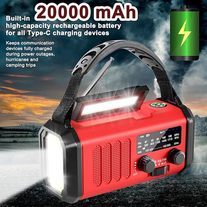 Leaton Emergency Radio NOAA Weather Radio Hand Crank & Solar Charging - Image 6