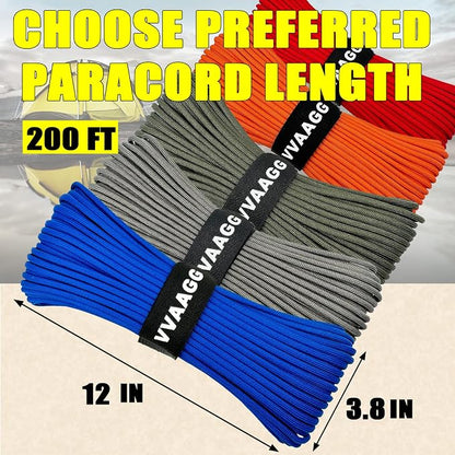 VVAAGG 1000 Paracord Rope 200FT, 4mm Utility Parachute Cord 12 Strand Nylon Rope - Image 4